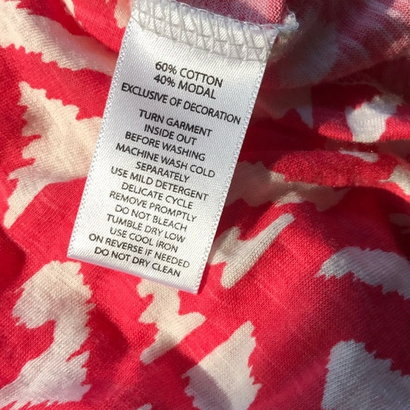 BEACH LUNCH LOUNGE Red and White Geometric Design Babydoll Top Size XS - Picture 7 of 10